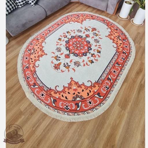 فرشینه بیضی مخمل سفارشی استُپ دار (اصلا سُر نمیخوره)