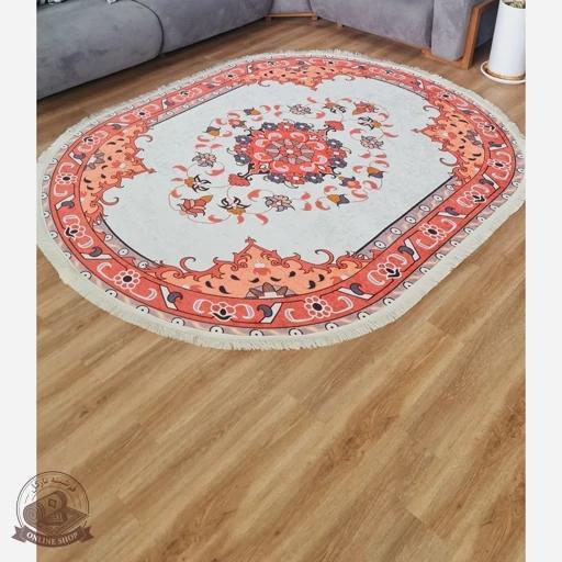 فرشینه بیضی مخمل سفارشی استُپ دار (اصلا سُر نمیخوره)