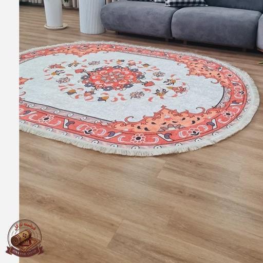 فرشینه بیضی مخمل سفارشی استُپ دار (اصلا سُر نمیخوره)