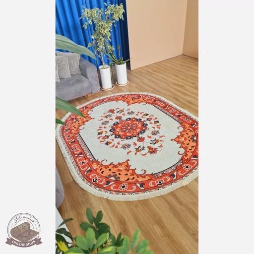 فرشینه بیضی مخمل سفارشی استُپ دار (اصلا سُر نمیخوره)