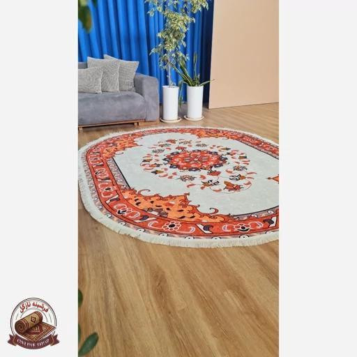 فرشینه بیضی مخمل سفارشی استُپ دار (اصلا سُر نمیخوره)