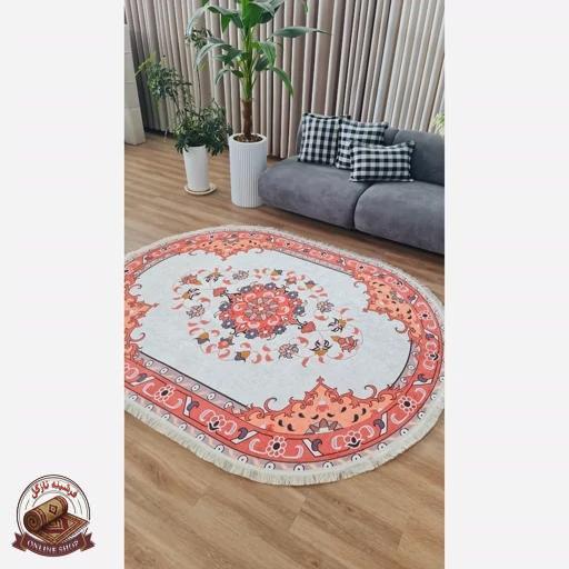 فرشینه بیضی مخمل سفارشی استُپ دار (اصلا سُر نمیخوره)
