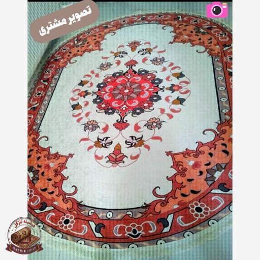 فرشینه بیضی مخمل سفارشی استُپ دار (اصلا سُر نمیخوره)