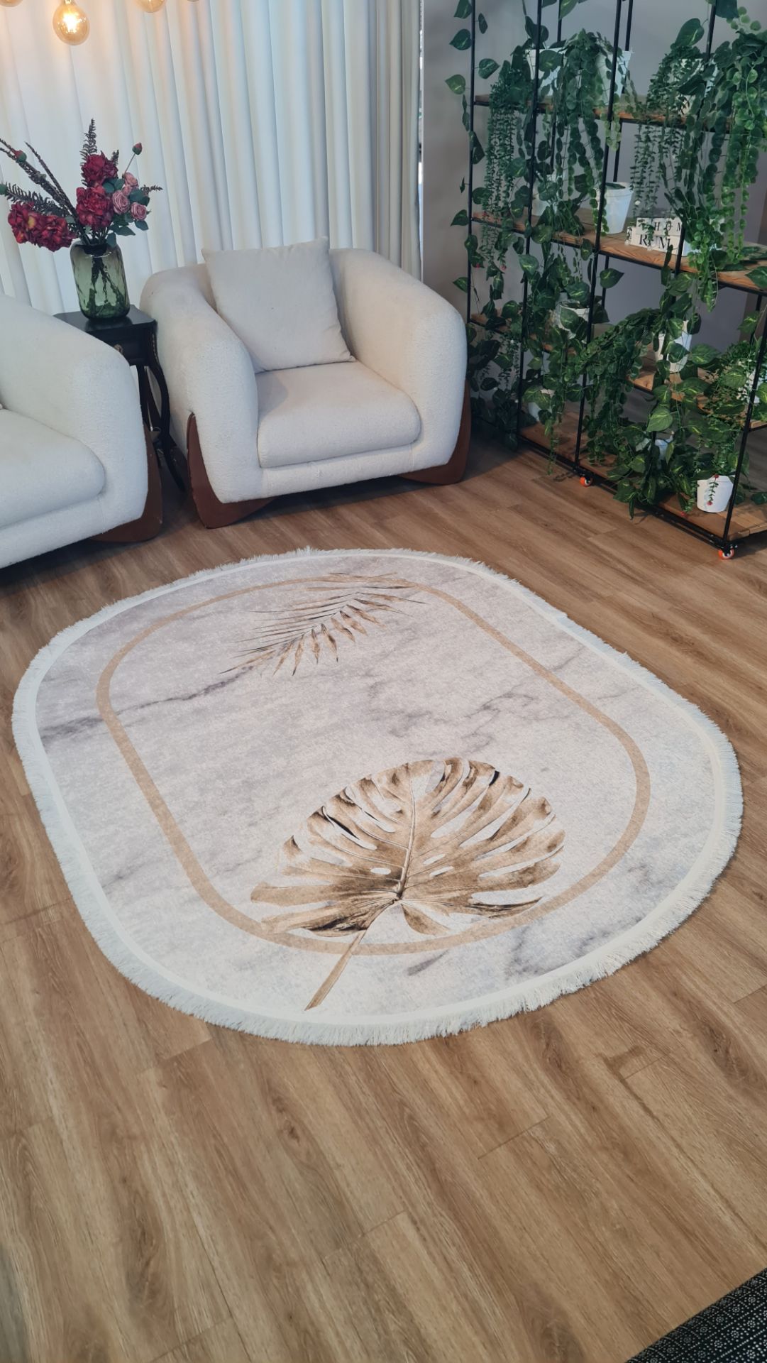 فرشینه بیضی مخمل سفارشی استُپ دار (لیز نمیخوره) b14