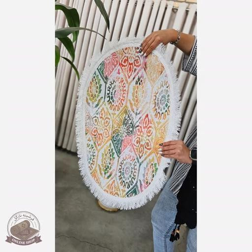 فرشینه پادری بیضی مخمل استُپ دار (اصلا لیز نمیخورن)