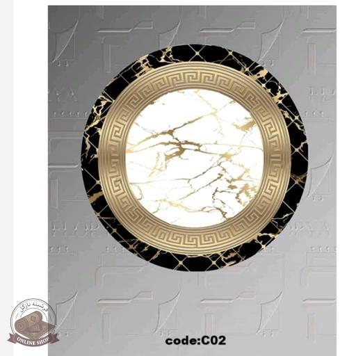 فرشینه مخمل مدرن مشکی طلایی استُپ دار ( ابعاد دلخواه )h253