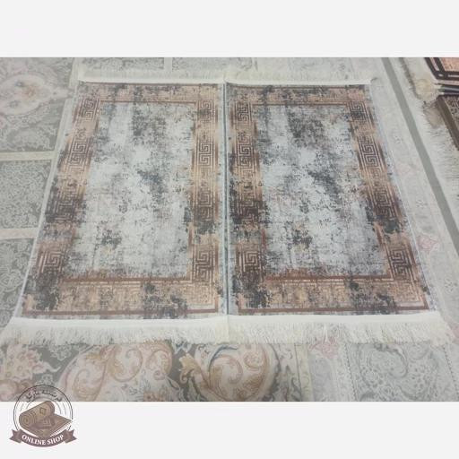 فرش طوسی مدرن جنس مخمل تُرک استُپ دار (ضد سر) h467