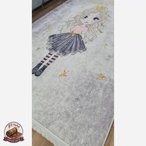 فرشینه دختر موفرفری مخمل هازان تُرک ضد لغزش (رنگ بندی) ابعاد دلخواهC127