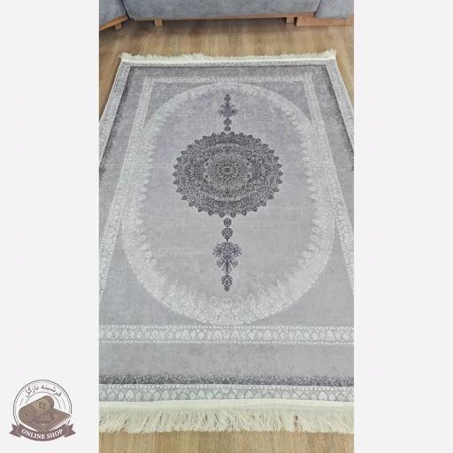 فرشینه طوسی مدرن جنس رویه مخمل استُپ دار