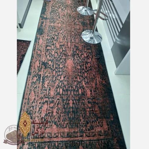 فرشینه لاکی قرمز تیره (ابعاد مختلف) جنس رویه کارمخمل ترک صاف و نررم ضدلغزش U135