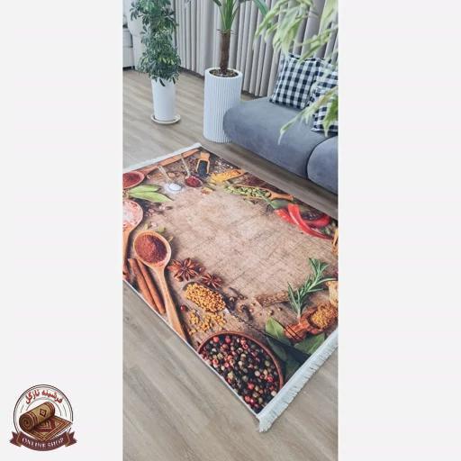 فرشینه آشپزخانه مخمل هازان تُرک استُپ دار ضدلغزش درابعاد دلخواه