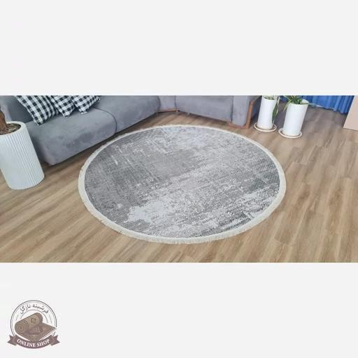 فرشینه طوسی خاکستری طرح پیکسلی مدرن جنس مخمل تُرک استُپ دار ابعاد مختلف - b134