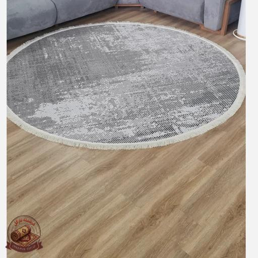 فرشینه طوسی خاکستری طرح پیکسلی مدرن جنس مخمل تُرک استُپ دار ابعاد مختلف - b134