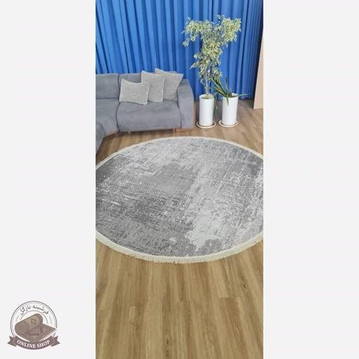 فرشینه طوسی خاکستری طرح پیکسلی مدرن جنس مخمل تُرک استُپ دار ابعاد مختلف - b134