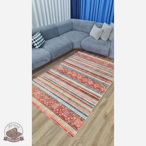 فرش مخمل طرح سنتی مراکشی استُپ دار (ابعاد دلخواه) u241