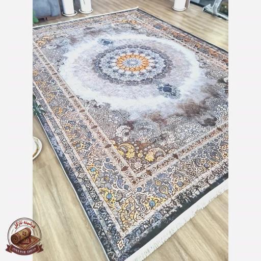 فرش طوسی مدرن جنس مخمل هازان تُرک استُپ دار(ابعاد دلخواه) (ضد سُر)