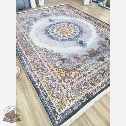 فرش طوسی مدرن جنس مخمل هازان تُرک استُپ دار(ابعاد دلخواه) (ضد سُر)