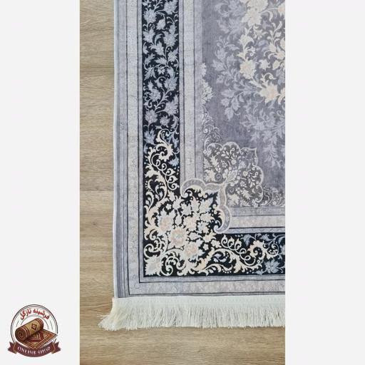 فرشینه طوسی مدرن جنس مخمل هازان تُرک استُپ دار(ابعاد دلخواه)ضد لغزش کد u16