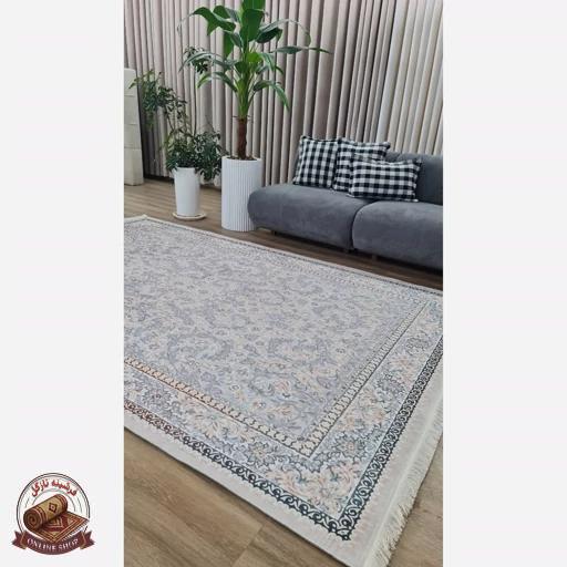 فرشینه افشان طوسی جنس مخمل هازان تُرک استُپ دار(ابعاد دلخواه)ضد سُر کد u30