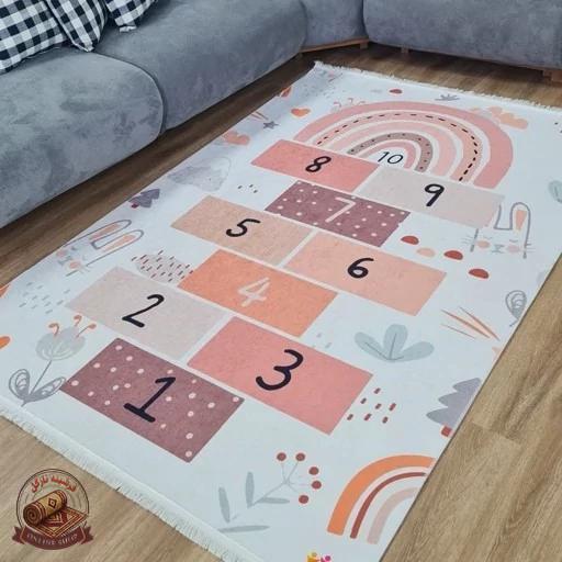 فرشینه کودک جنس مخمل طرح لِی لِی استُپ دار( ضد سُر) u301