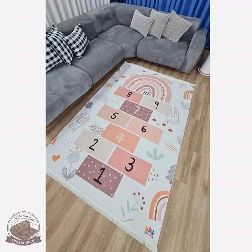 فرشینه کودک جنس مخمل طرح لِی لِی استُپ دار( ضد سُر) u301