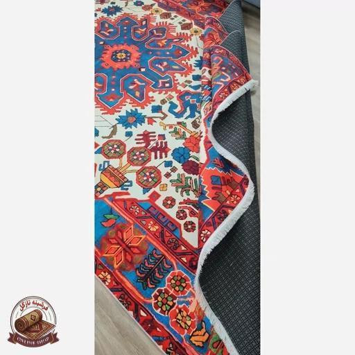 خرید فرش مخمل سنتی قرمز لاکی استُپ دار (ابعاد دلخواه)