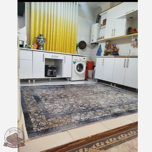 فرشینه طوسی افشان جنس مخمل هازان تُرک استُپ دارu58(ابعاد دلخواه)ضد سُر