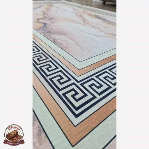 فرشینه مخمل ماربل مدرن استُپ دار سفارش (ابعاد دلخواه) h427