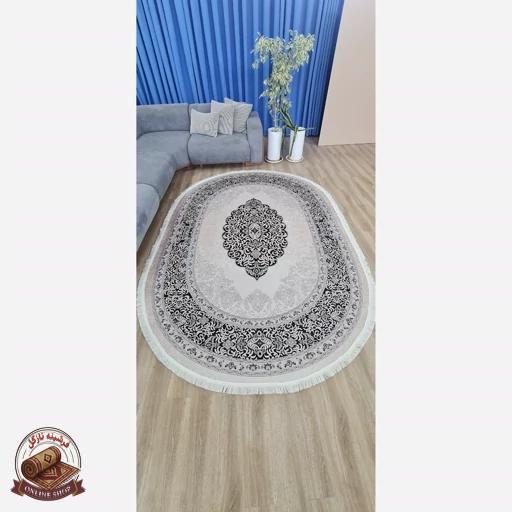 فرشینه بیضی مخمل استُپ دار (ابعاد دلخواه) b51