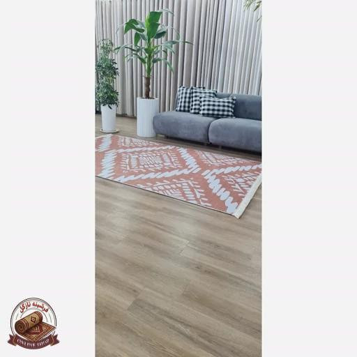 فرشینه کِرم جنس مخمل هازان تُرک استُپ دار(ابعاد دلخواه)ضد سُر