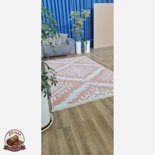 فرشینه کِرم جنس مخمل هازان تُرک استُپ دار(ابعاد دلخواه)ضد سُر