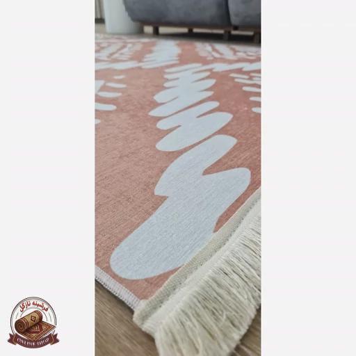 فرشینه کِرم جنس مخمل هازان تُرک استُپ دار(ابعاد دلخواه)ضد سُر