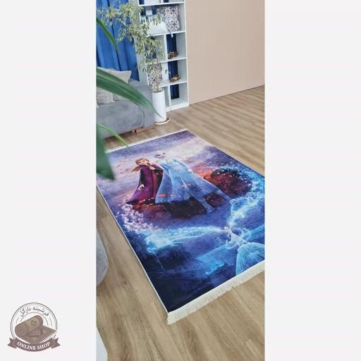 فرشینه کودک جنس مخمل هازان طرح دخترانه استُپ دار( ضد سُر)