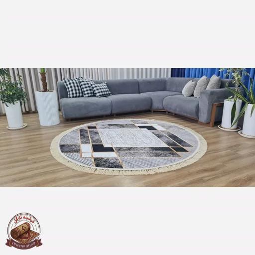 فرشینه مدرن | نرم و لطیف | جنس مخمل دایره ای استُپ دار (ضدلغزش) کد C04