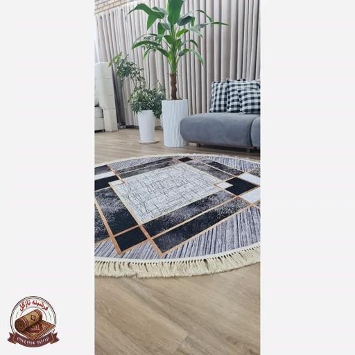 فرشینه مدرن | نرم و لطیف | جنس مخمل دایره ای استُپ دار (ضدلغزش) کد C04