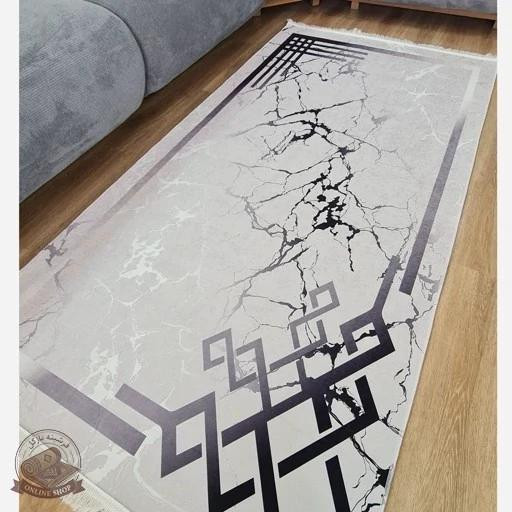 فرشینه طوسی h176 رویه مخمل ترک نرم و صاف مدرن ضدلغزش (ابعاد دلخواه)
