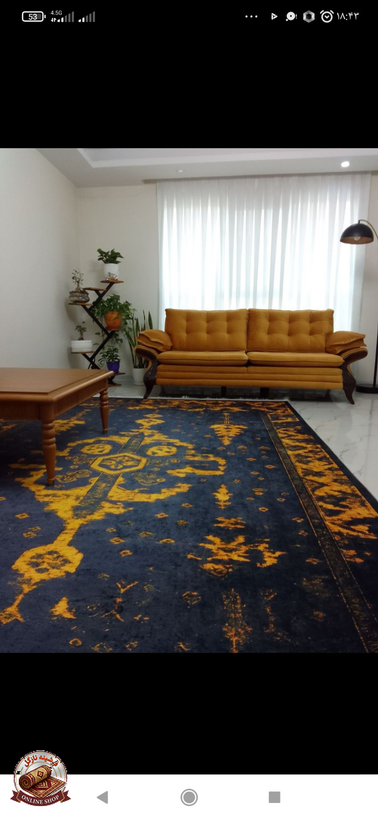 فرشینه وینتیج | طوسی طلایی رویه مخمل نرررم هازان ترک | زیره استُپ دار (ابعاد دلخواه) تولید میشه کد u637
