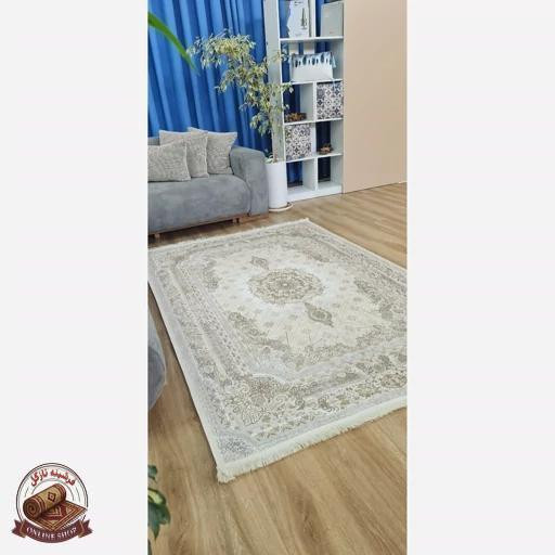 فرشینه نسکافه ای مدرن جنس مخمل تُرک ابعاد دلخواه استُپ دار کد U36