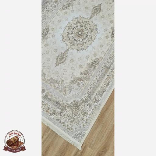 فرشینه نسکافه ای مدرن جنس مخمل تُرک ابعاد دلخواه استُپ دار کد U36