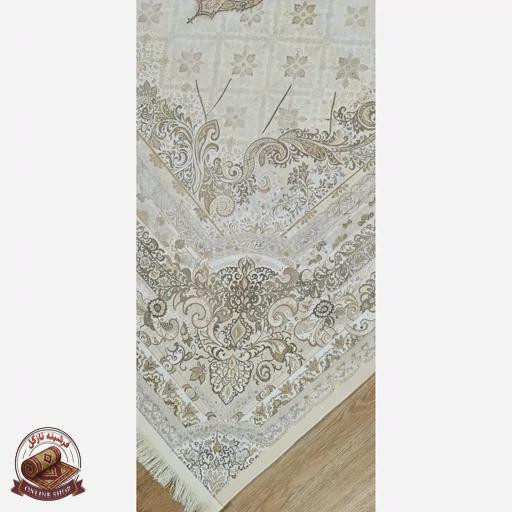 فرشینه نسکافه ای مدرن جنس مخمل تُرک ابعاد دلخواه استُپ دار کد U36