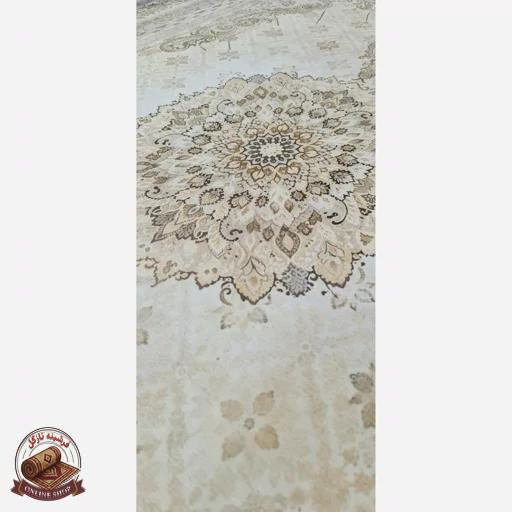 فرشینه نسکافه ای مدرن جنس مخمل تُرک ابعاد دلخواه استُپ دار کد U36