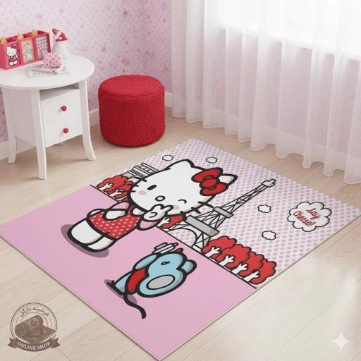فرشینه کودک جنس مخمل هازان تُرک استُپ دار دخترانه (ابعاد دلخواه)U400