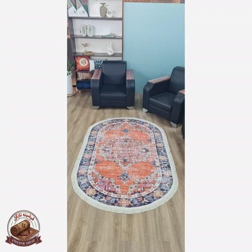 فرشینه بیضی مخمل استُپ دار (ابعاد دلخواه) تولیدمیشه b55
