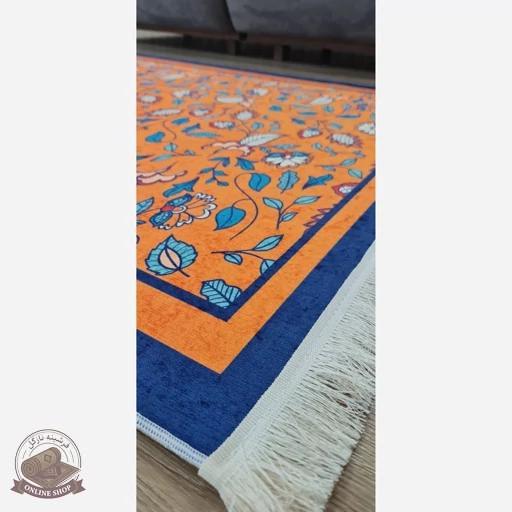 فرشینه نارنجی جنس مخمل تُرک ابعاد دلخواه تولید میشه استُپ دار