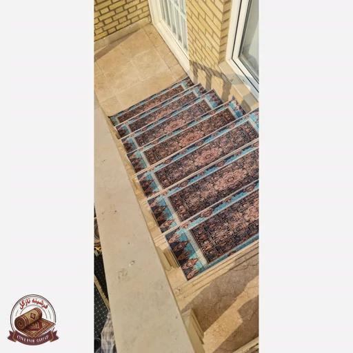 فرشینه رو پِله و پاگرد | در +6000طرح متنوع مخمل تُرک ضدلغزش (استپ دار) p100 بدون نیاز به نصب