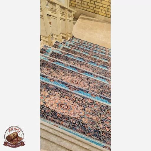 فرشینه رو پِله و پاگرد | در +6000طرح متنوع مخمل تُرک ضدلغزش (استپ دار) p100 بدون نیاز به نصب