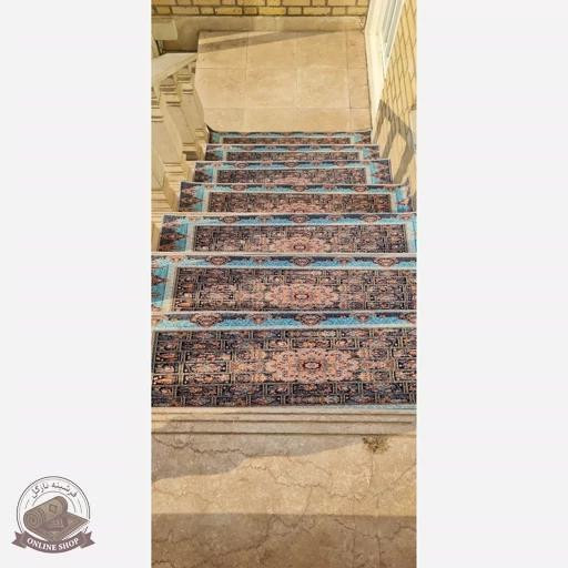 فرشینه رو پِله و پاگرد | در +6000طرح متنوع مخمل تُرک ضدلغزش (استپ دار) p100 بدون نیاز به نصب