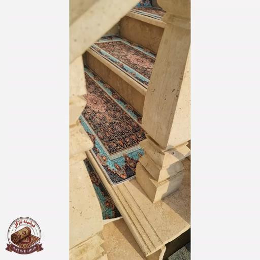 فرشینه رو پِله و پاگرد | در +6000طرح متنوع مخمل تُرک ضدلغزش (استپ دار) p100 بدون نیاز به نصب