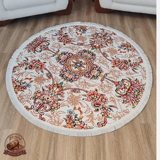 فرشینه مدرن جنس مخمل دایره ای استُپ دارR166 (سفارشی)
