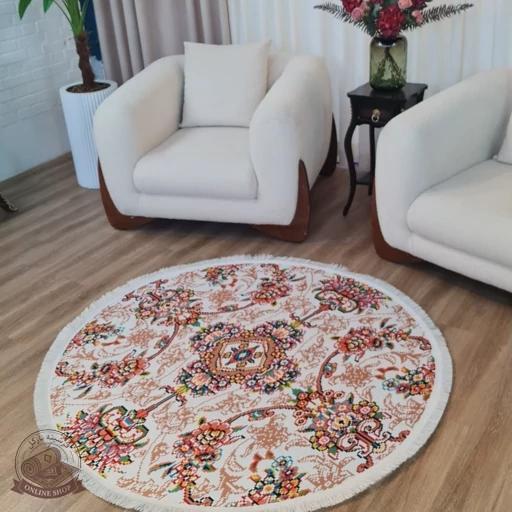 فرشینه مدرن جنس مخمل دایره ای استُپ دارR166 (سفارشی)